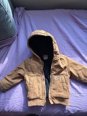 Carhartt Kids' Tan Hooded Puffer Jacket